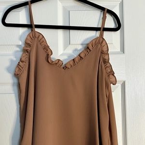 Tan Ruffle Camisole